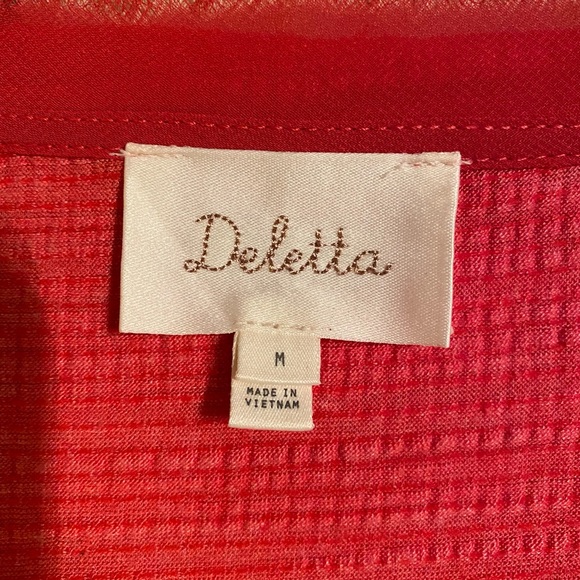 Anthropologie Deletta Thea Pink Babydoll Peplum Tiered Long Sleeves Top - Picture 7 of 11